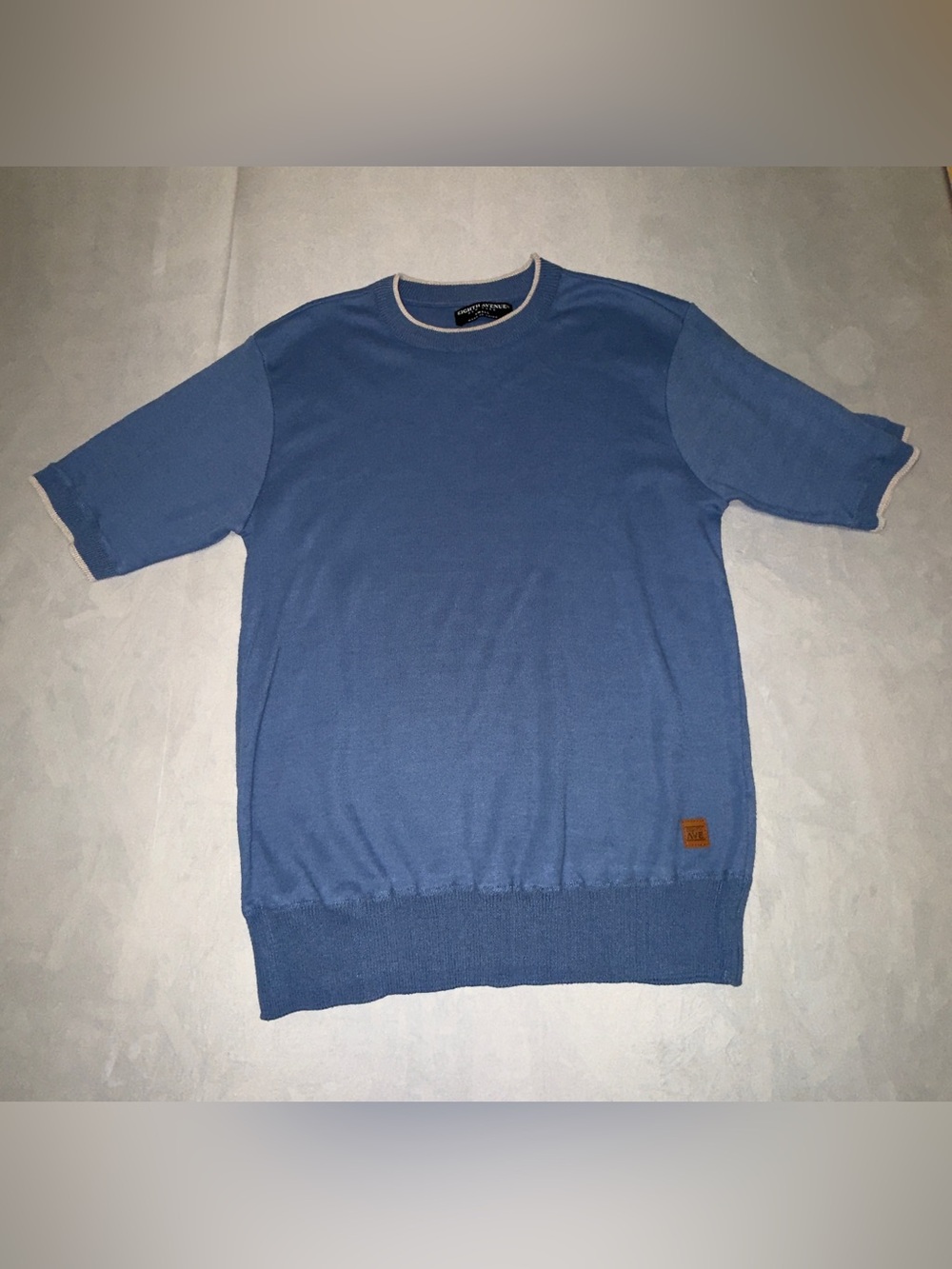 Men's Crewneck Short-Sleeve Sweater in Blue